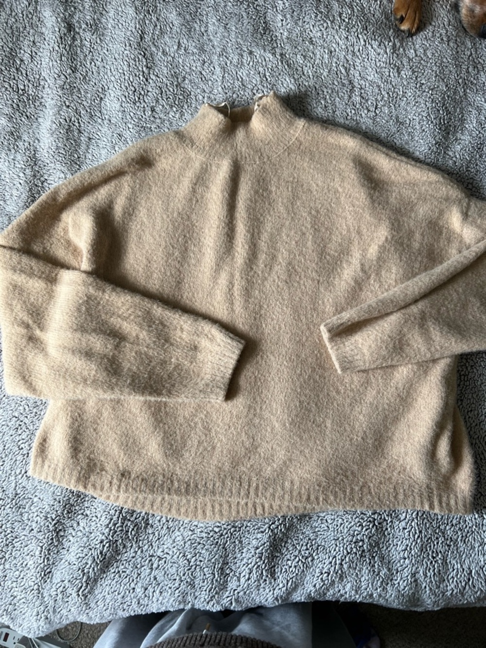 Sincerely Jules Soft Beige Mock Neck Sweater